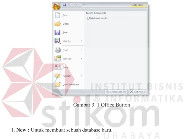 Gambar 3. 1 Office Button 