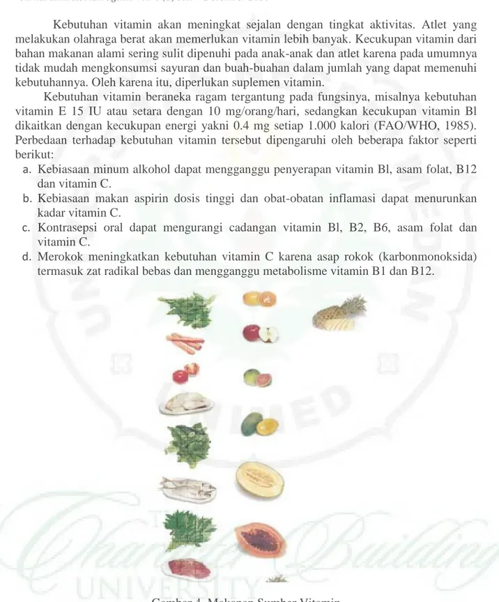 Gambar 4. Makanan Sumber Vitamin 