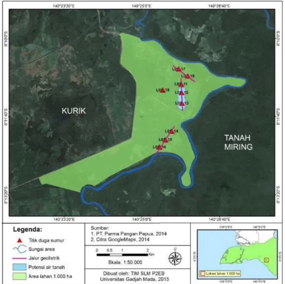 Gambar 8. Lokasi Pendugaan Potensi Air tanah dan Survei Geolistrik  Sumber: Anonim, 2014 