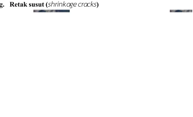 Gambar 1.8 Retak Susut ( shrinkage scracks) Sumber : (Internet, 2017)