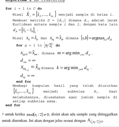 Gambar  2.2  berikut  ini  merupakan  ringkasan  dari  metode pengelompokan berdasarkan algoritma NN-Clustering
