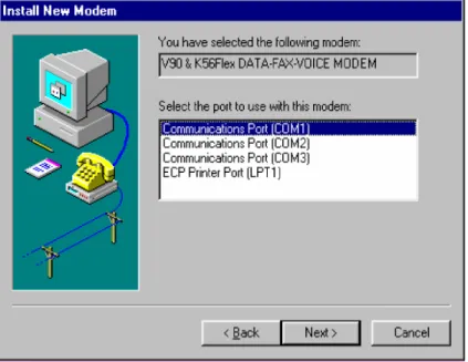 Gambar 17. Install New Modem Memilih Port 