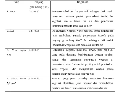 Tabel 1  Karakteristik band pada SPOT 4 Vegetasi 