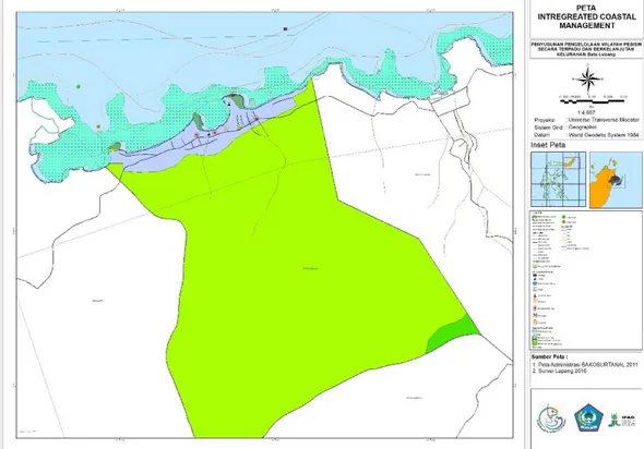 Gambar  7.  Peta  Rencana  Pengelolaan  Pesisir  Terpadu  (ICM)  Kelurahan  Batu  Lubang 