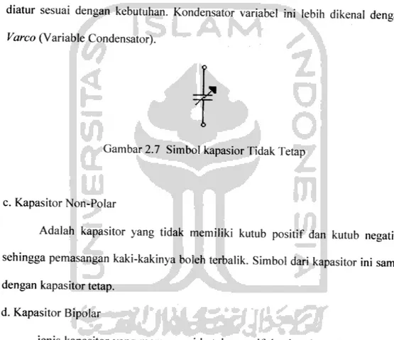 Gambar 2.6 Simbol Kapasitor Tetap