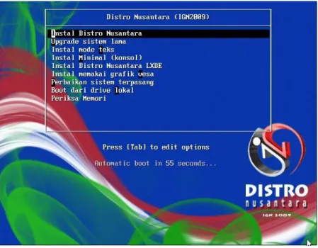 Gambar 1: Menu pilihan instalasi