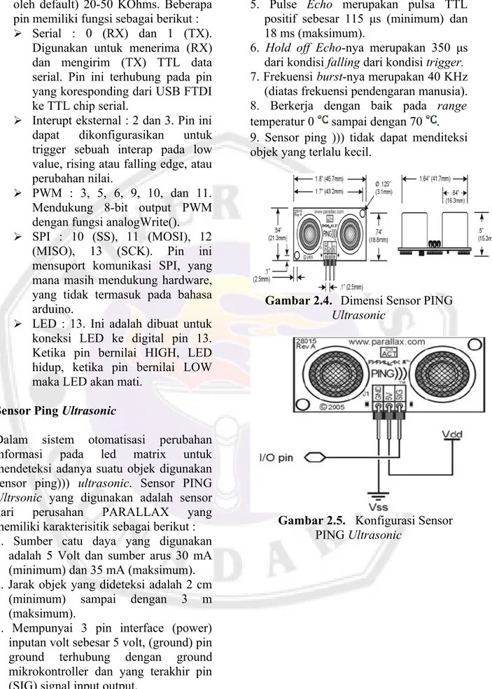 Gambar 2.4. Dimensi Sensor PING  Ultrasonic