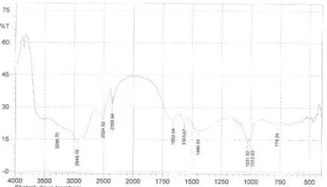 Gambar 3. Spektrum  inframerah  hasil  identifikasi isolat B