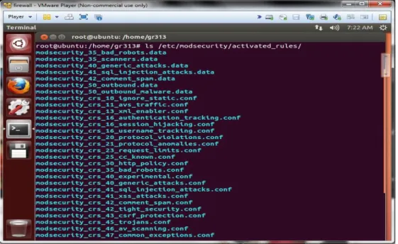 Gambar 3.8 Daftar rules set yang terinstal 