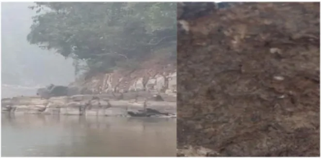 Gambar 1. Lokasi pengambilan sampel batu Granit  di Jeram Ladeh Desa Air Batu, Geopark  Merangin