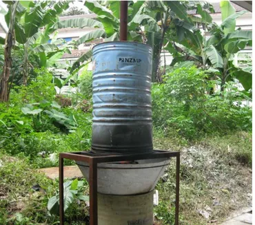 Gambar 3.4. Drum sebagai wadah air, dengan menggunakan boiler. 