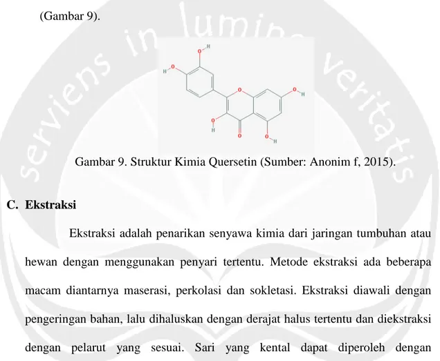 Gambar 9. Struktur Kimia Quersetin (Sumber: Anonim f, 2015).
