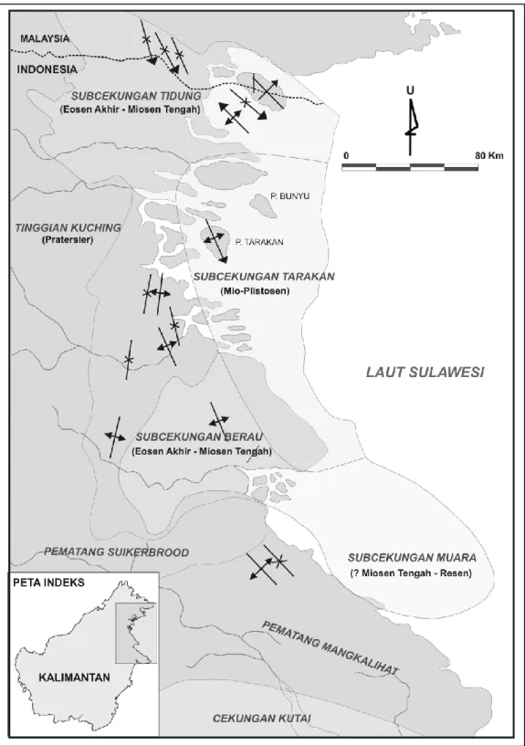 Gambar 1. Peta wilayah Cekungan Tarakan (Tossin &amp; Kadir, 1996)