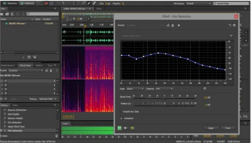 Gambar 5.2. Suara yang sedang di edit menggunakan Adobe Audition. 