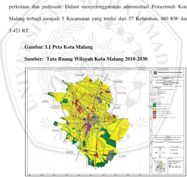 Gambar 3.1 Peta Kota Malang 