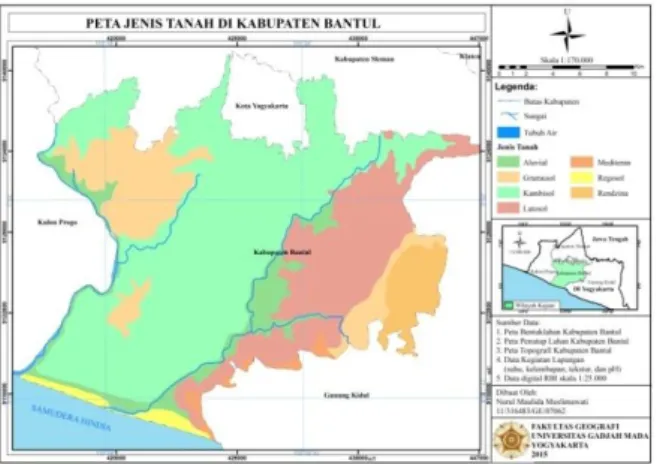 Gambar 5.4 Peta Jenis Tanah di Kabupaten Bantul 