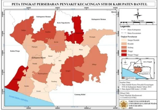Gambar 5.6 Diagram Kasus Penyakit Kecacingan STH  di  Kabupaten  Bantul  Tahun  2014  (sumber:  Dinas  Kesehatan Kabupaten Bantul) 