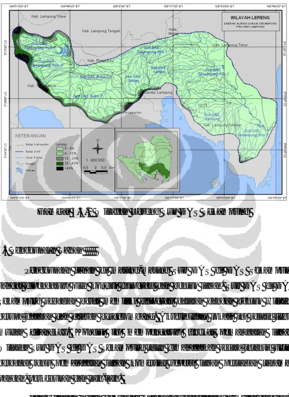 Gambar 4.3.2 Wilayah Lereng Sub DAS Sekampung 