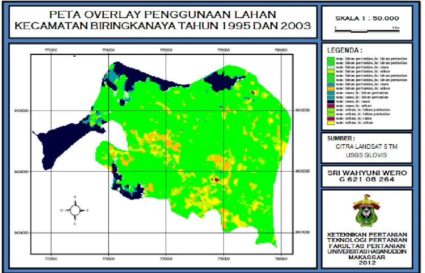 Gambar 4. Peta Overlay Penggunaan Lahan Tahun 1995 - 2003 