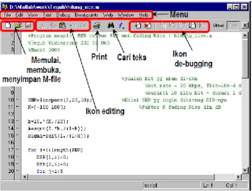 Gambar 17  Jendela editor M-file 