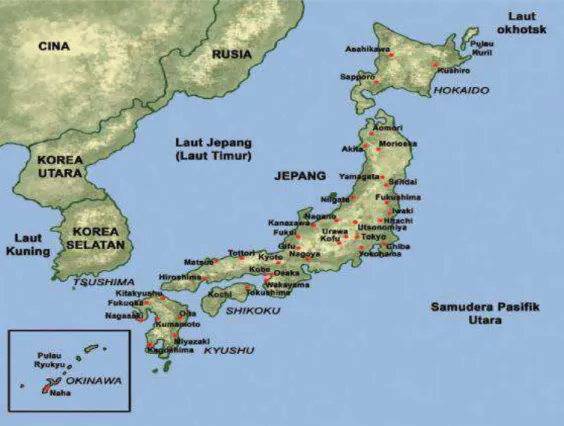 Gambar  diatas  menjelaskan  bahwa  secara  letak  geografis  antara  Korea  Utara  dan  Jepang  memiliki  kedekatan