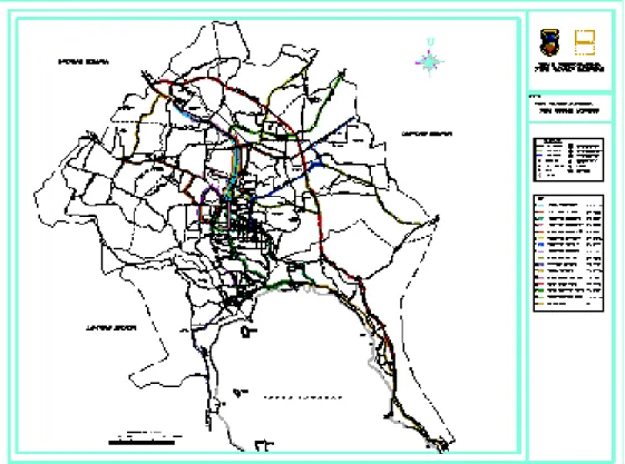 Gambar 4.2  Peta Rute Angkutan Umum Kota Bandar Lampung Sumber : Dinas Perhubungan Kota Bandar Lampung