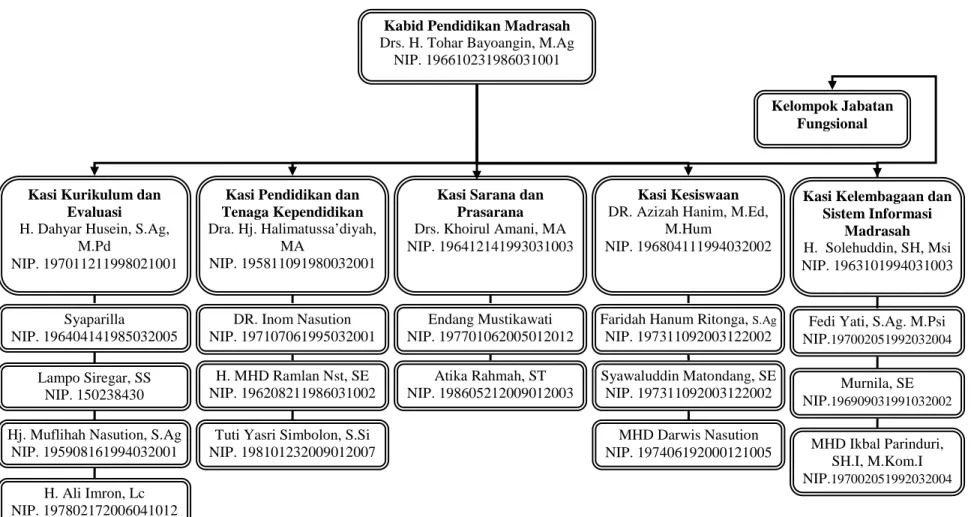 Gambar 2.2 Struktur Organisasi Bidang Pendidikan Madrasah Kantor Wilayah Kementerian Agama Provinsi Sumatera Utara 