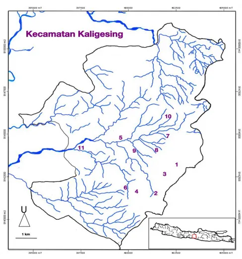 Gambar 1. Peta lokasi penelitian di Kecamatan Kali Gesing 