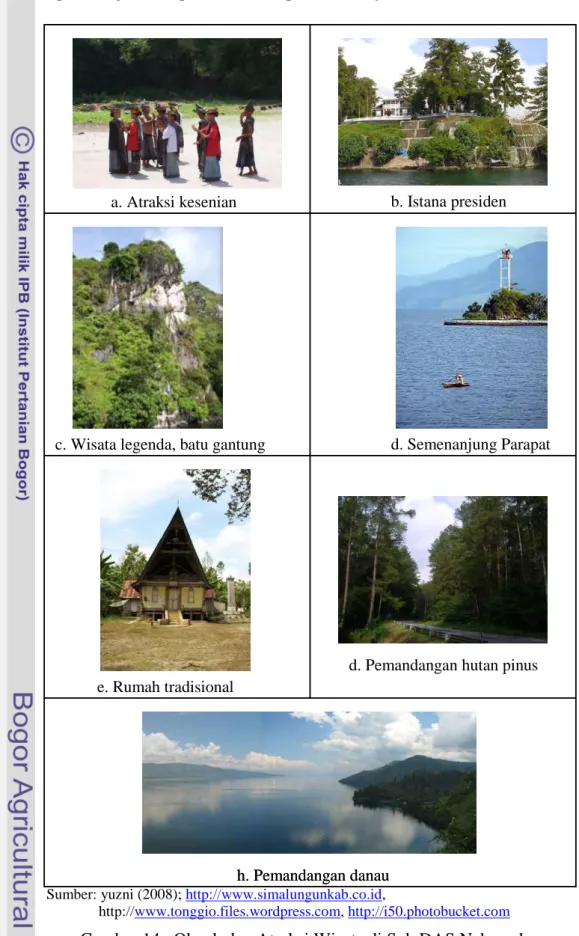 Gambar 14.  Obyek dan Atraksi Wisata di Sub DAS Naborsahon h. Pemandangan danau 
