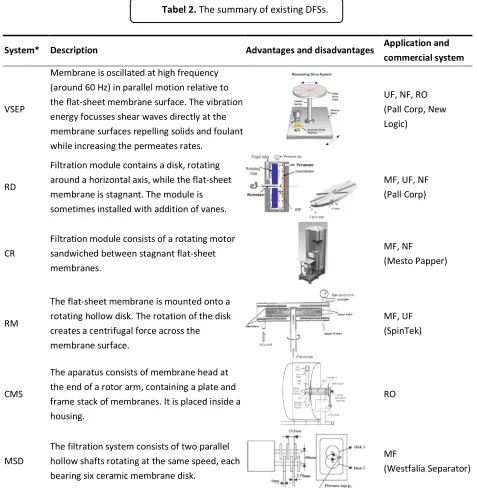 Tabel 2. The summary of existing DFSs. 