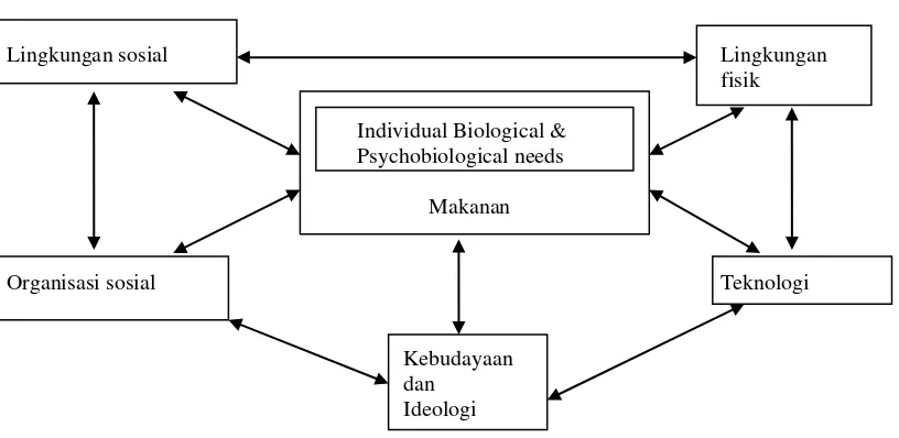 Gambar. 1. Model Ekologi dalam Antropologi Gizi 