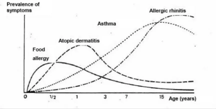 Gambar 2. the atopic march : dermatitis atopik ke asma  Sumber : What drives the allergic march?  35 c