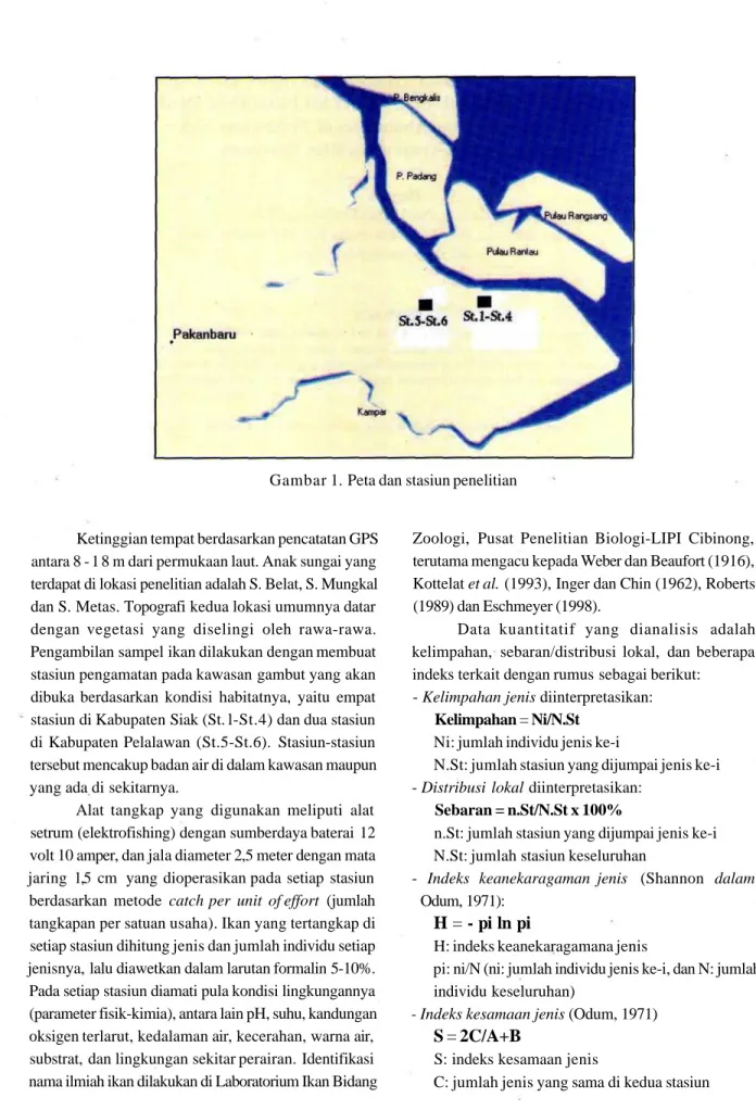 Gambar 1. Peta dan stasiun penelitian