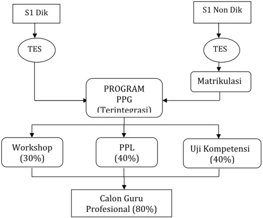 Gambar 1. Model Penyelenggaraan PPG (Anik Gufron, 2010)