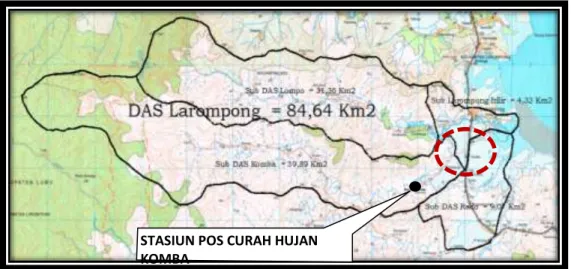 Gambar 2 Peta DAS Larompong Kecamatan Larompong. 