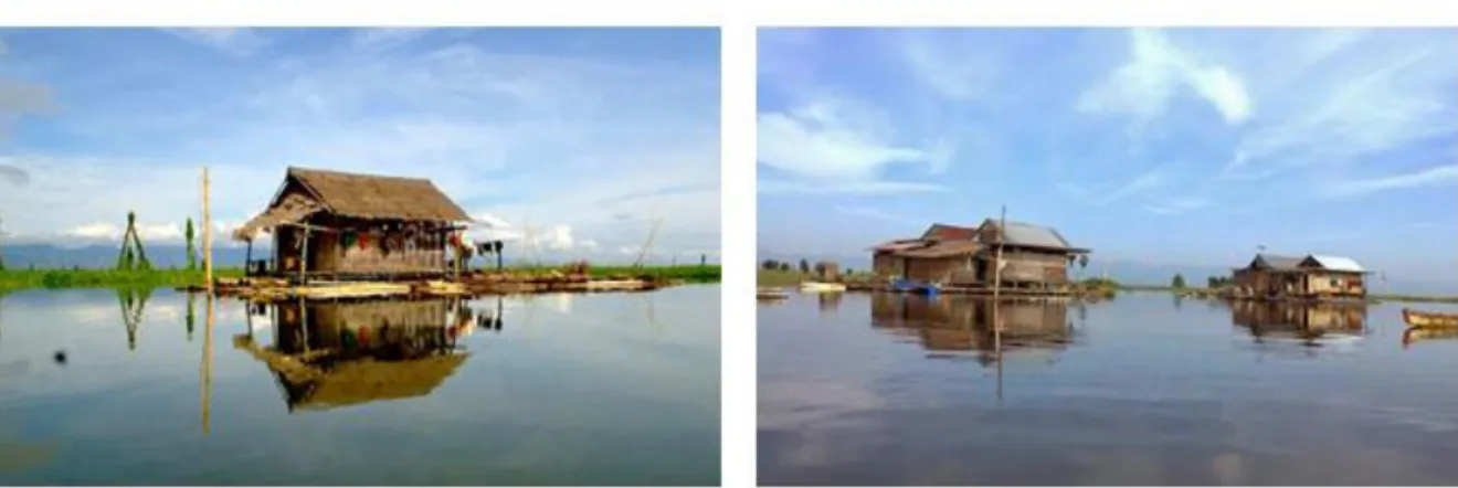 Gambar 4. Panorama Danau Tempe dengan rumah-rumah terapung yang unik.