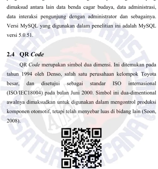 Gambar 2.1 Contoh QR Code  Sumber : Soon, 2008 