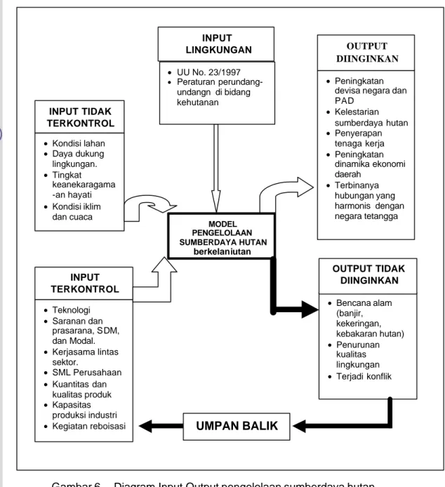 Gambar 6.  Diagram Input-Output pengelolaan sumberdaya hutan  
