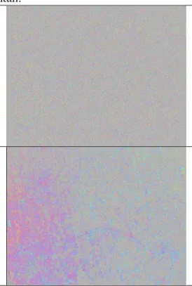Gambar 4.3 Flattened interferogram terfilter  (atas) dan citra koherensi (bawah) (Pengolahan 