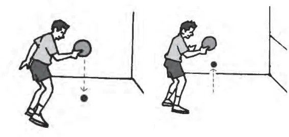 Gambar 1.23 Latihan memantul-mantulkan bola ke lantai dengan bet