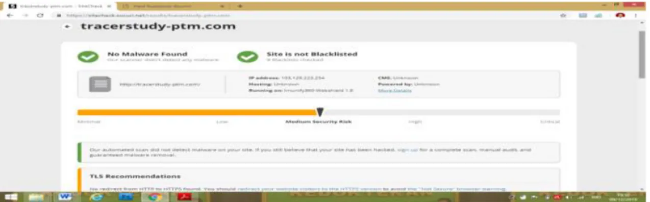 Gambar 3. Hasil uji website dengan sitecheck.sucuri.net 