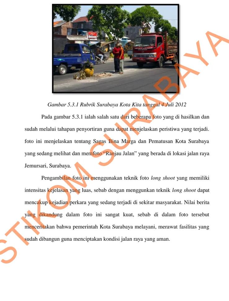 Gambar 5.3.1 Rubrik Surabaya Kota Kita tanggal 4 Juli 2012 