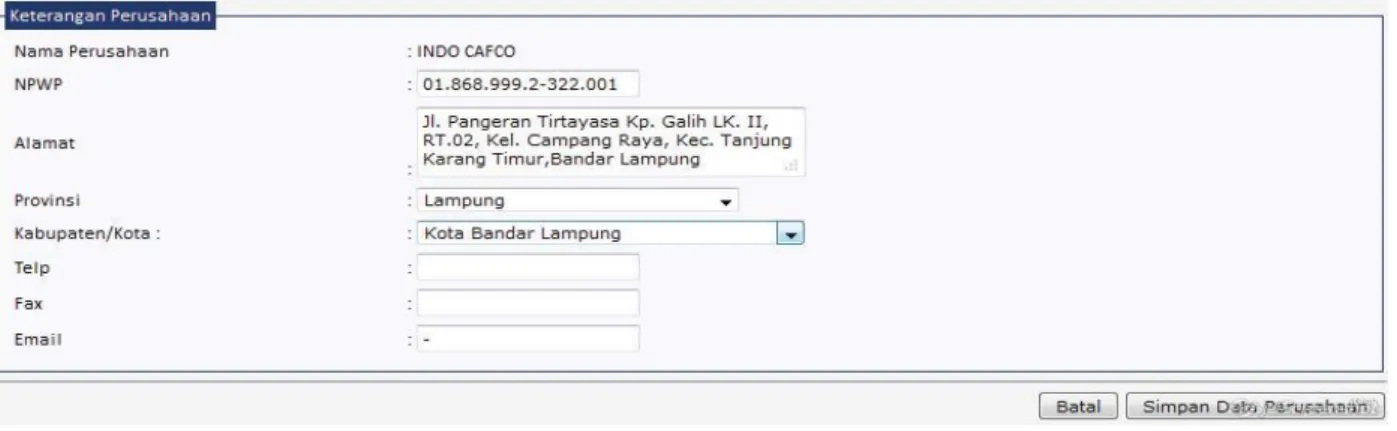 Gambar 22. Tahap Produksi - Edit Data Perusahaan