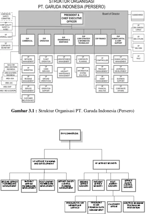 Gambar 3.1 : Struktur Organisasi PT. Garuda Indonesia (Persero) 