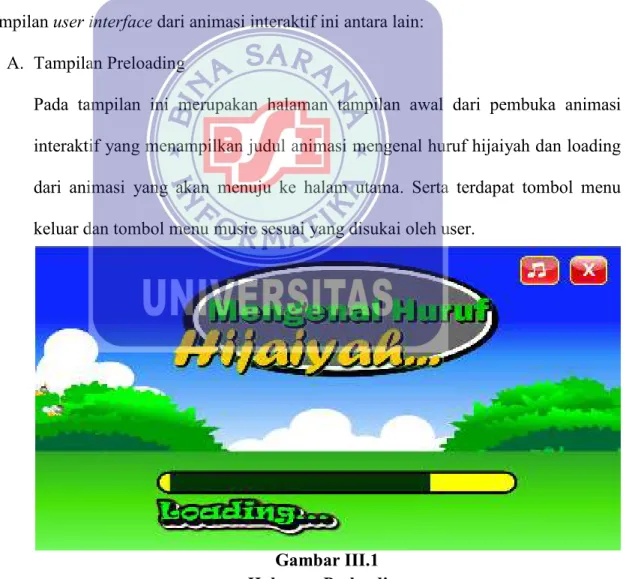 Gambar III.1  Halaman Preloading 