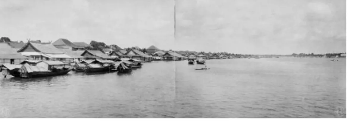 Gambar 1. Sungai Musi sebagai jalur transportasi, 1892-1922  (Sumber: www.tropenmuseum.nl ) 