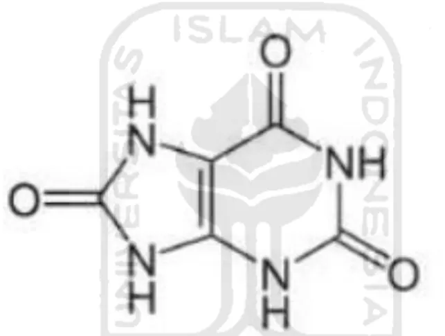 Gambar 1. Struktur Kimia Asam Urat Dianati, 2015). 