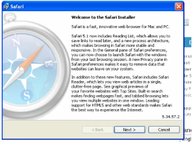 Gambar 1.15 Instalasi Browser Safari 