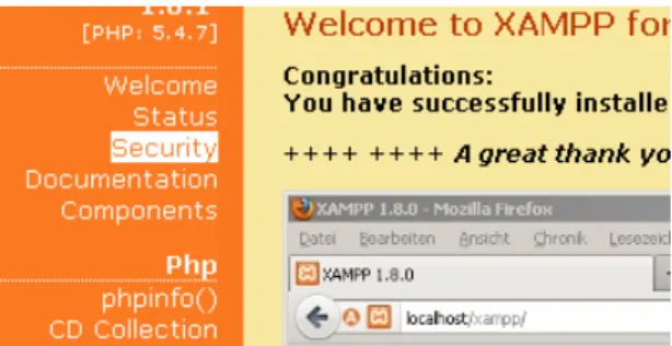 Gambar 1.6 Link Security pada halaman home localhost XAMPP 