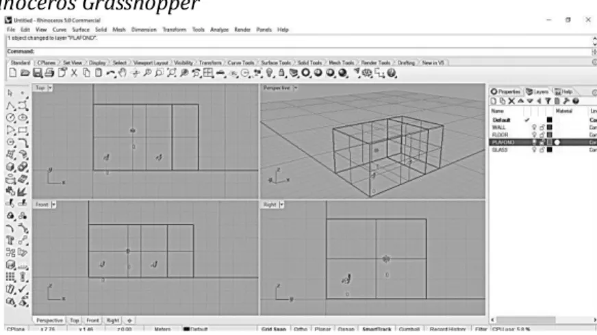 Gambar 1 Simulasi Software Rhinoceros Grasshopper 
